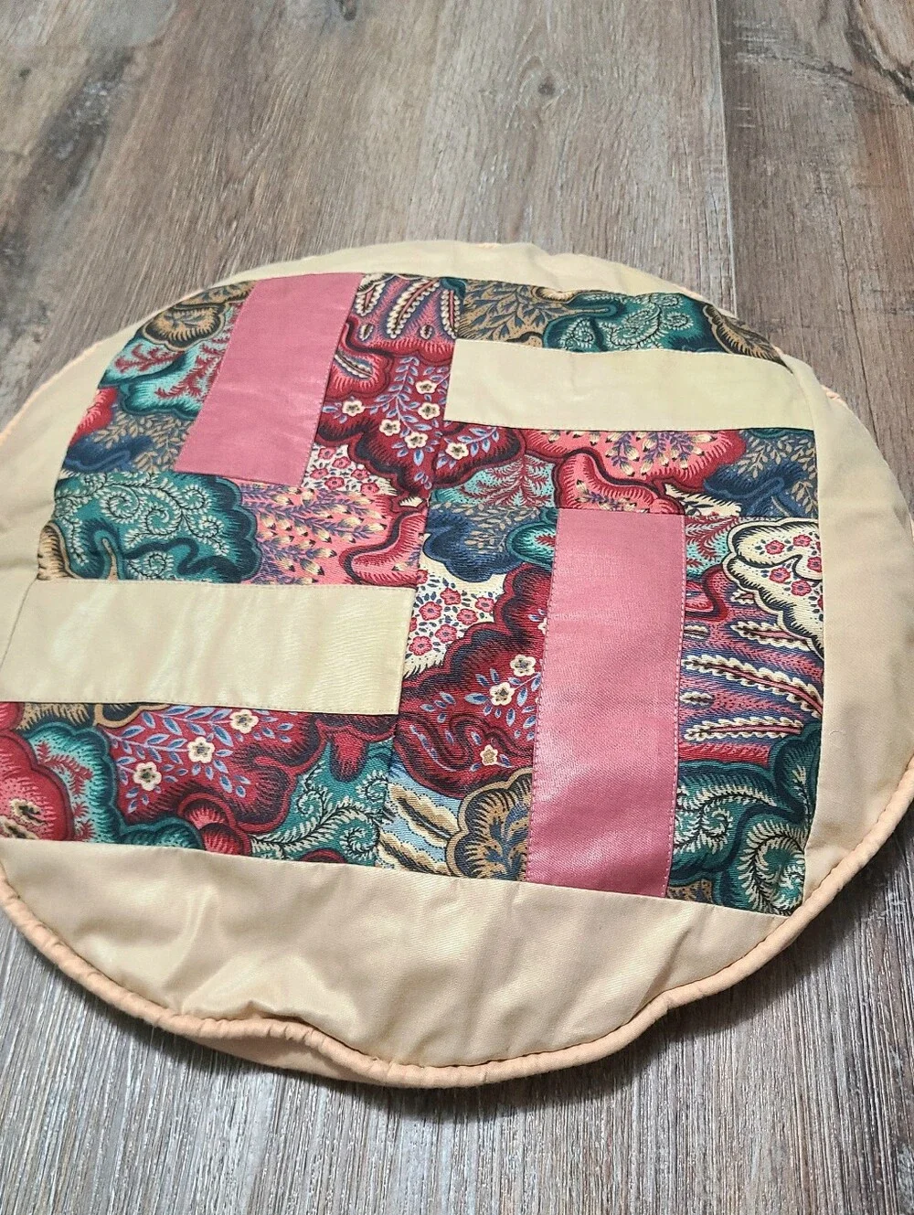 Vintage Waverly Fabric Village Quilt Design Decorative Pillows- Lot of 3